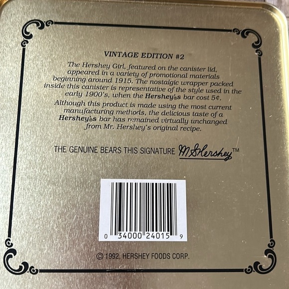 Hershey’s Milk Chocolate Vintage Edition #2 Collectible Tin 1992 - Picture 3 of 9
